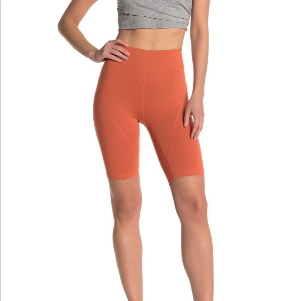Free People Terracotta High Waisted Biker Shorts
